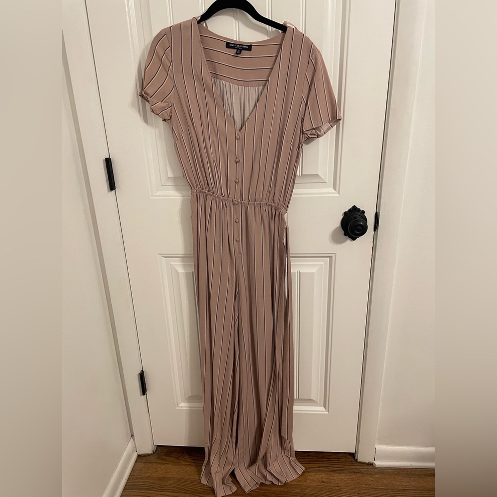 One Clothing LA Striped Jumpsuit Size Small